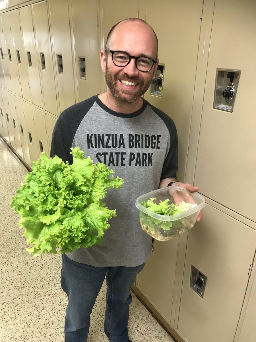Picture of Dan Friel with some lovely lettuce